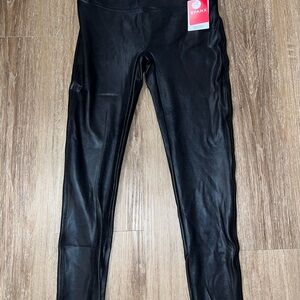 SPANX | SPANX Black Faux Leather Petite Leggings
